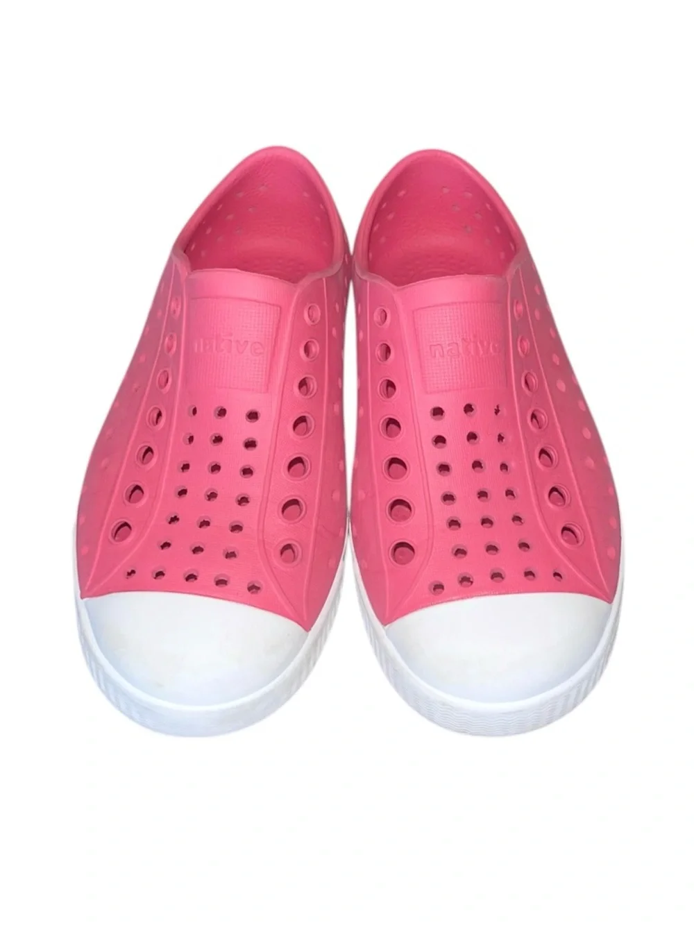 Native Jefferson Hollywood Pink/Shell White Cap Toe Shoe
